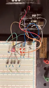 Controller and breadboard wired for circuit prototyping.