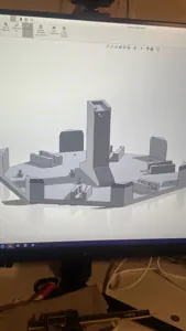 CAD layout of the hub base and center tower.
