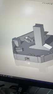 Hub CAD assembly with enclosure panels.