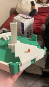 Printed hub with center tower and top panels.